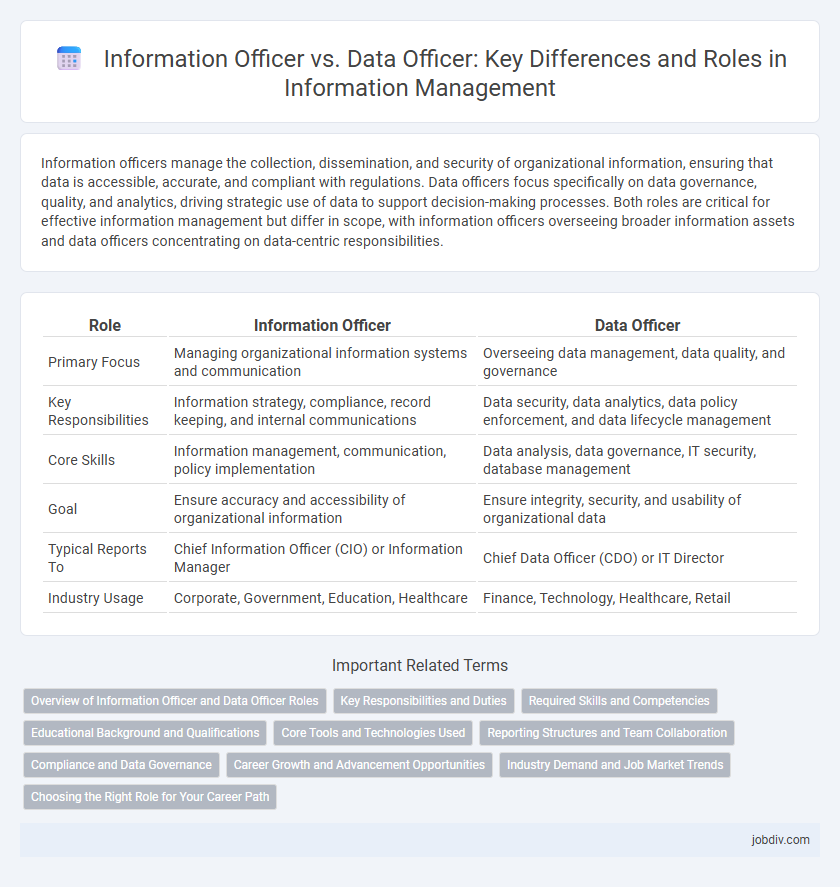 Information Officer vs. Data Officer: Key Differences and Roles in Information Management