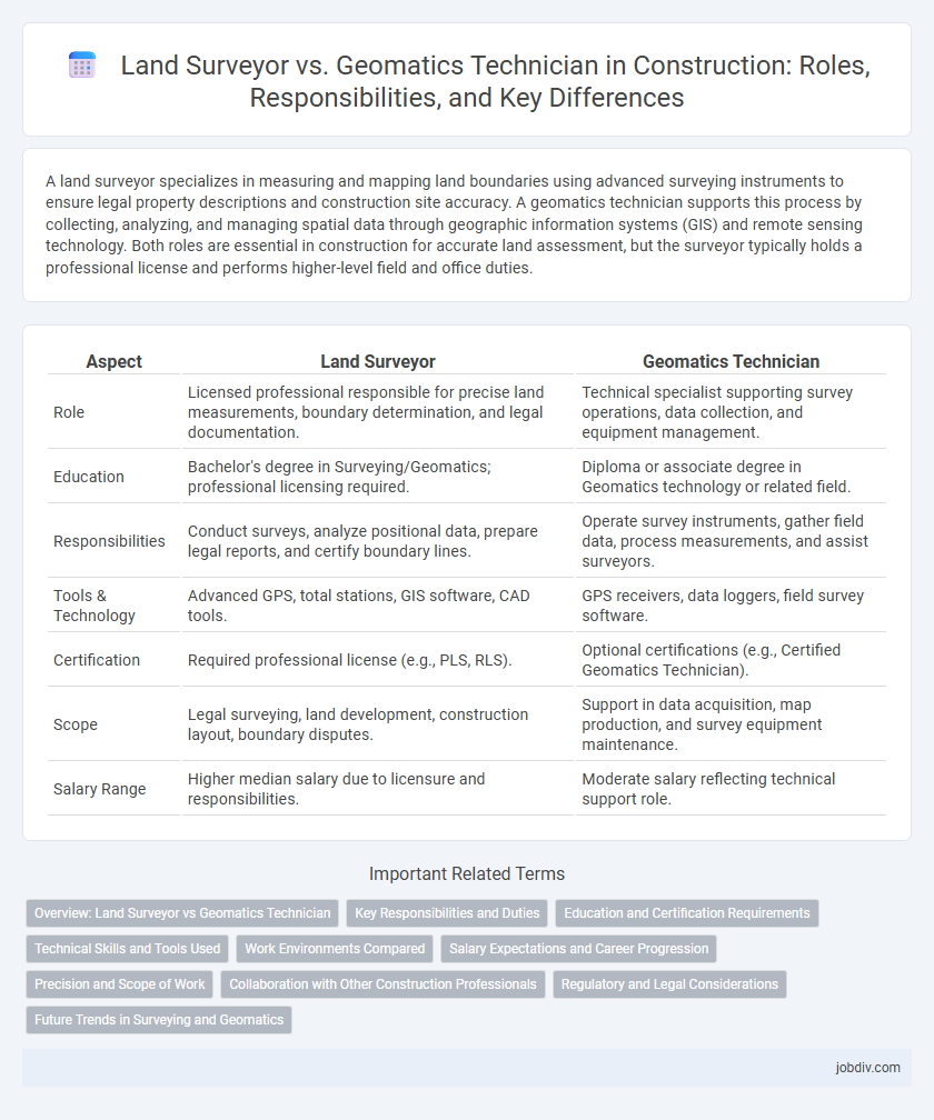 Land Surveyor vs. Geomatics Technician in Construction: Roles, Responsibilities, and Key Differences