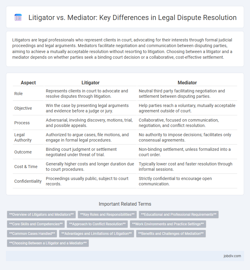 Litigator vs. Mediator: Key Differences in Legal Dispute Resolution