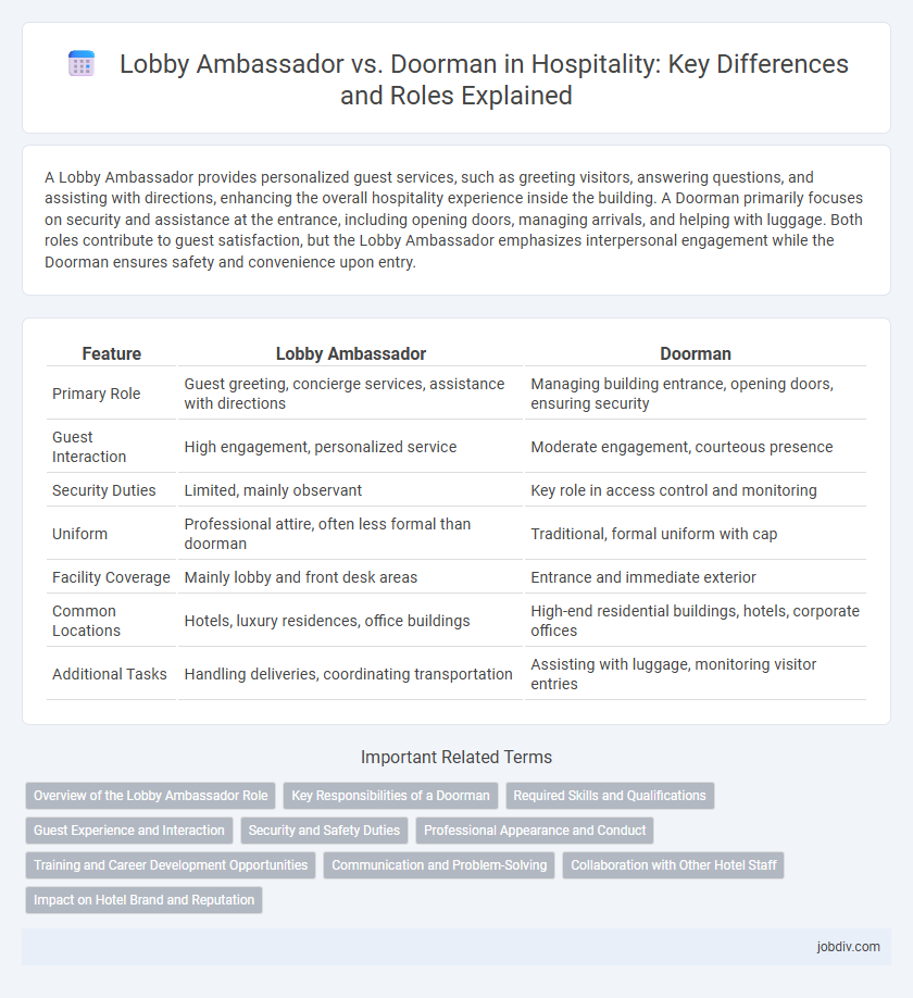 Lobby Ambassador vs. Doorman in Hospitality: Key Differences and Roles Explained