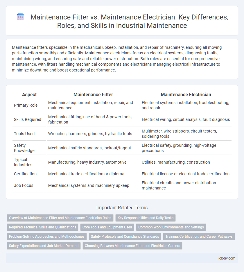 Maintenance Fitter vs. Maintenance Electrician: Key Differences, Roles, and Skills in Industrial Maintenance