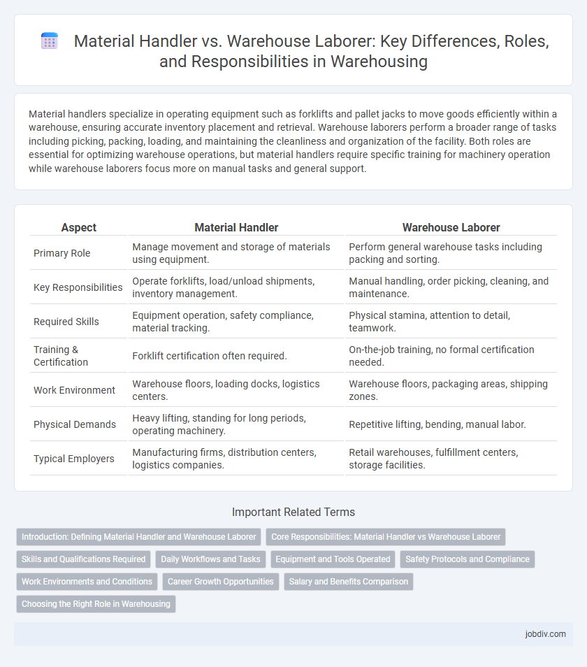 Material Handler vs. Warehouse Laborer: Key Differences, Roles, and Responsibilities in Warehousing
