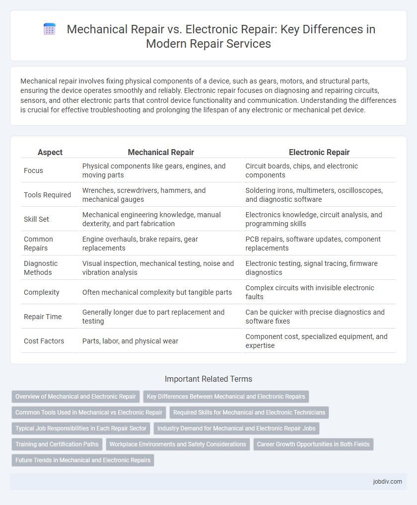 Mechanical Repair vs. Electronic Repair: Key Differences in Modern Repair Services
