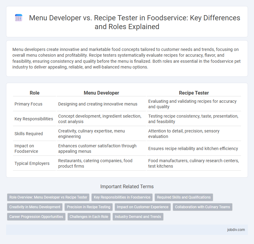Menu Developer vs. Recipe Tester in Foodservice: Key Differences and Roles Explained