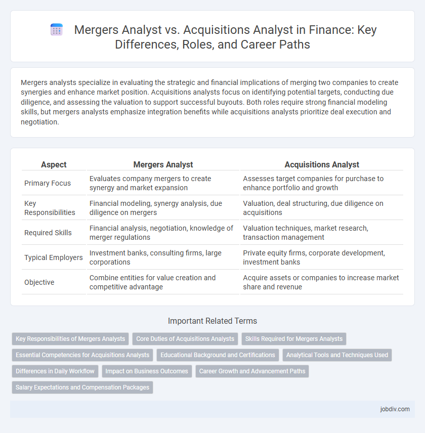 Mergers Analyst vs. Acquisitions Analyst in Finance: Key Differences, Roles, and Career Paths