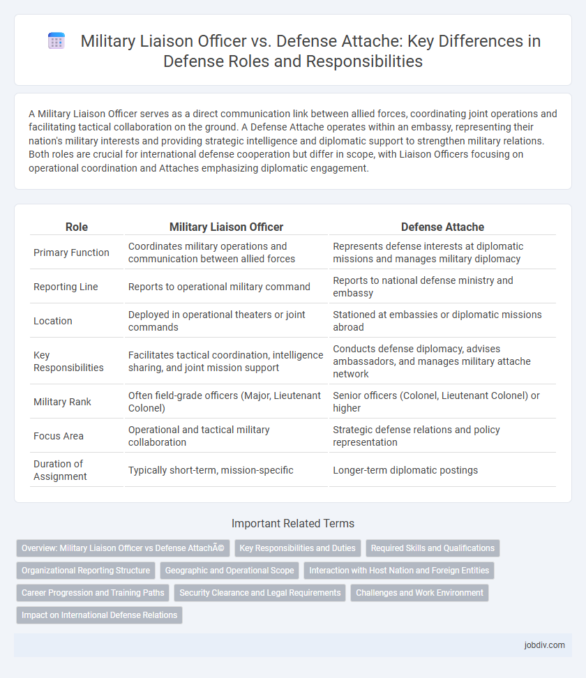 Military Liaison Officer vs. Defense Attache: Key Differences in Defense Roles and Responsibilities