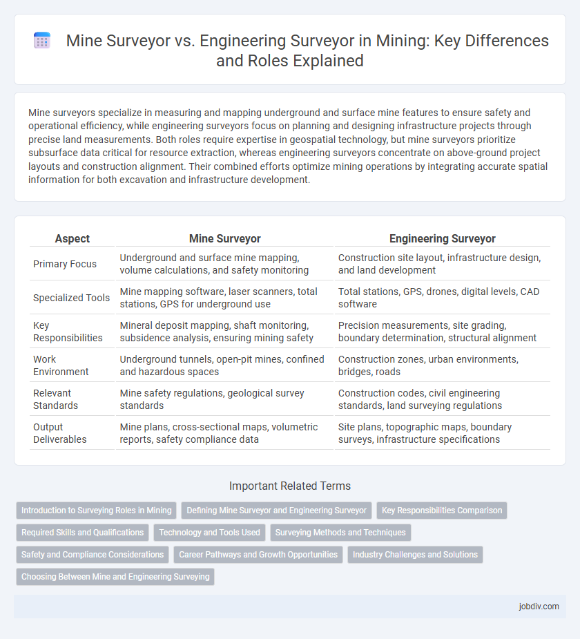 Mine Surveyor vs. Engineering Surveyor in Mining: Key Differences and Roles Explained