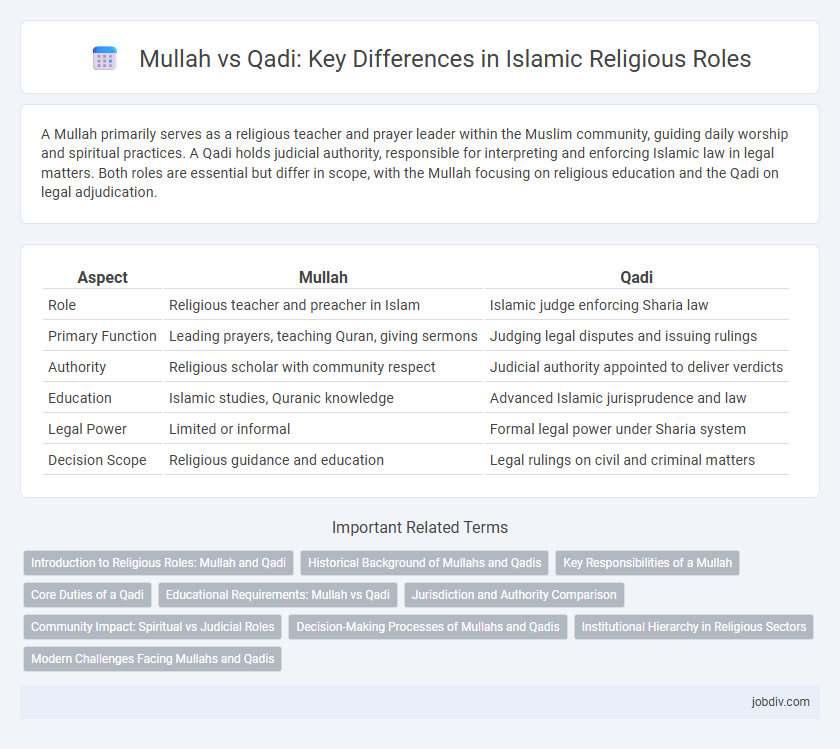 Mullah vs Qadi: Key Differences in Islamic Religious Roles