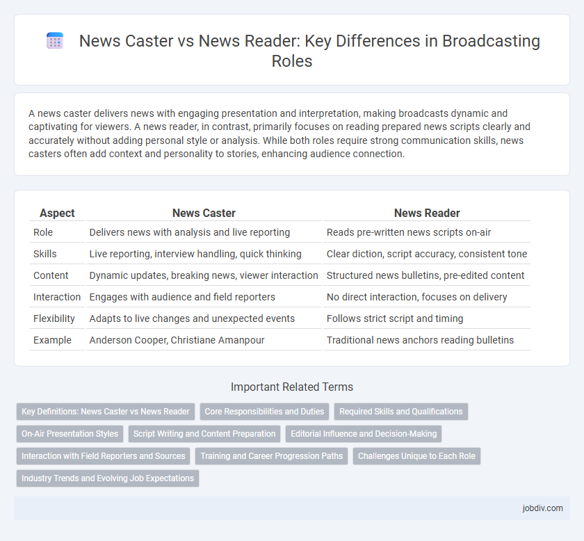 News Caster vs News Reader: Key Differences in Broadcasting Roles