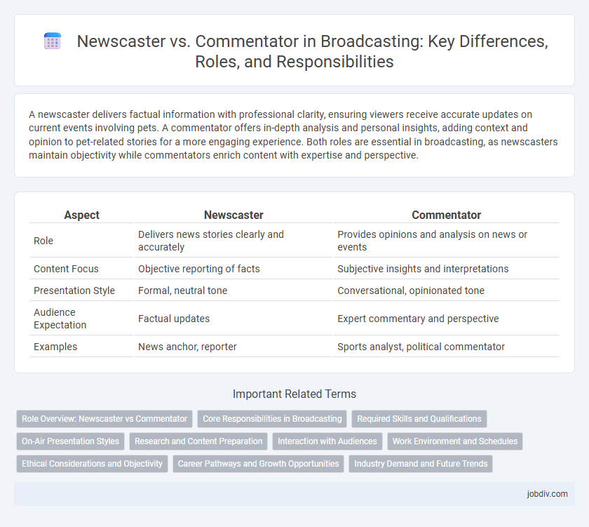 Newscaster vs. Commentator in Broadcasting: Key Differences, Roles, and Responsibilities