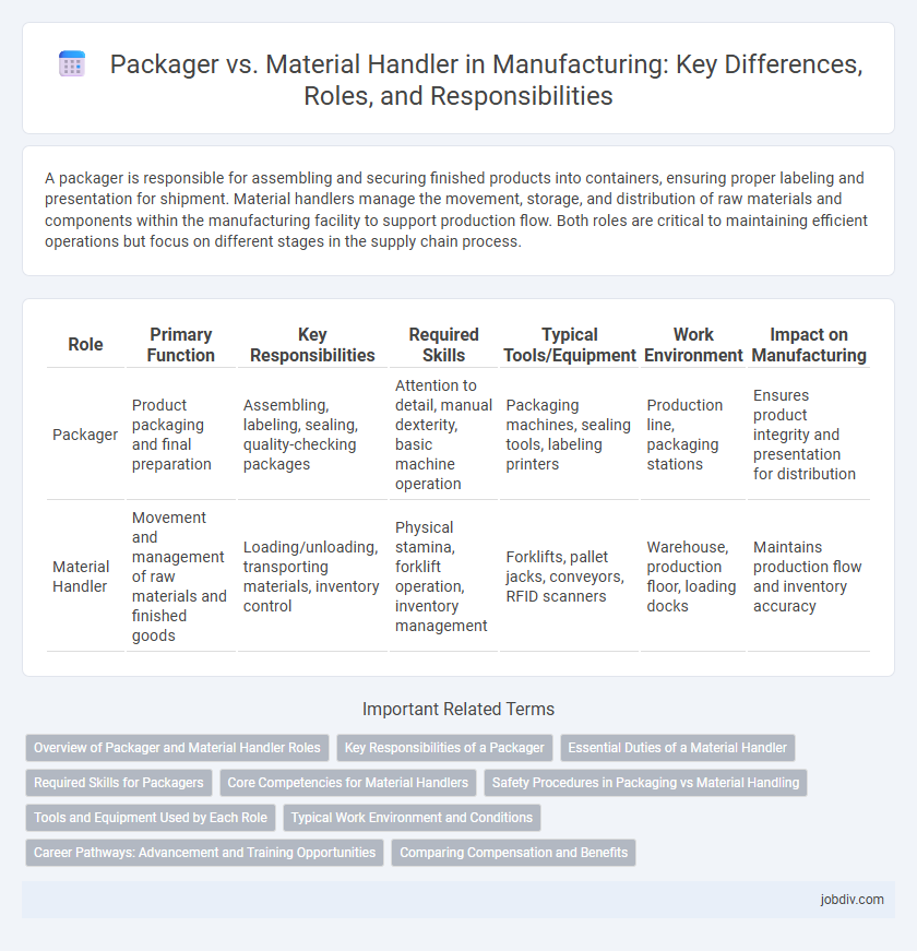 Packager vs. Material Handler in Manufacturing: Key Differences, Roles, and Responsibilities