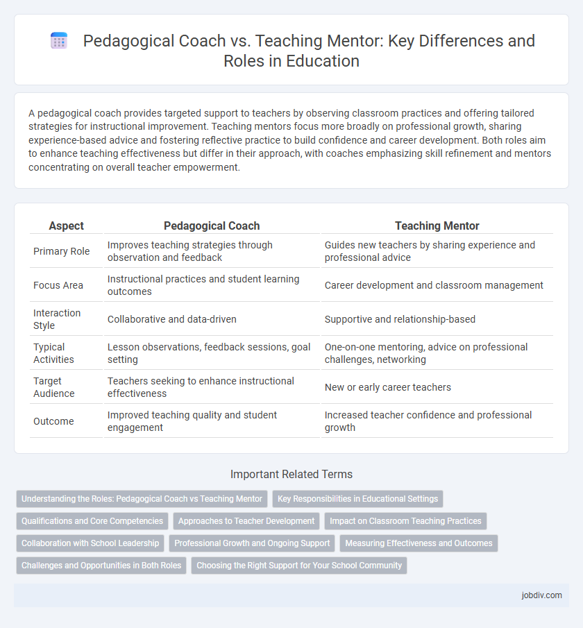 Pedagogical Coach vs. Teaching Mentor: Key Differences and Roles in Education