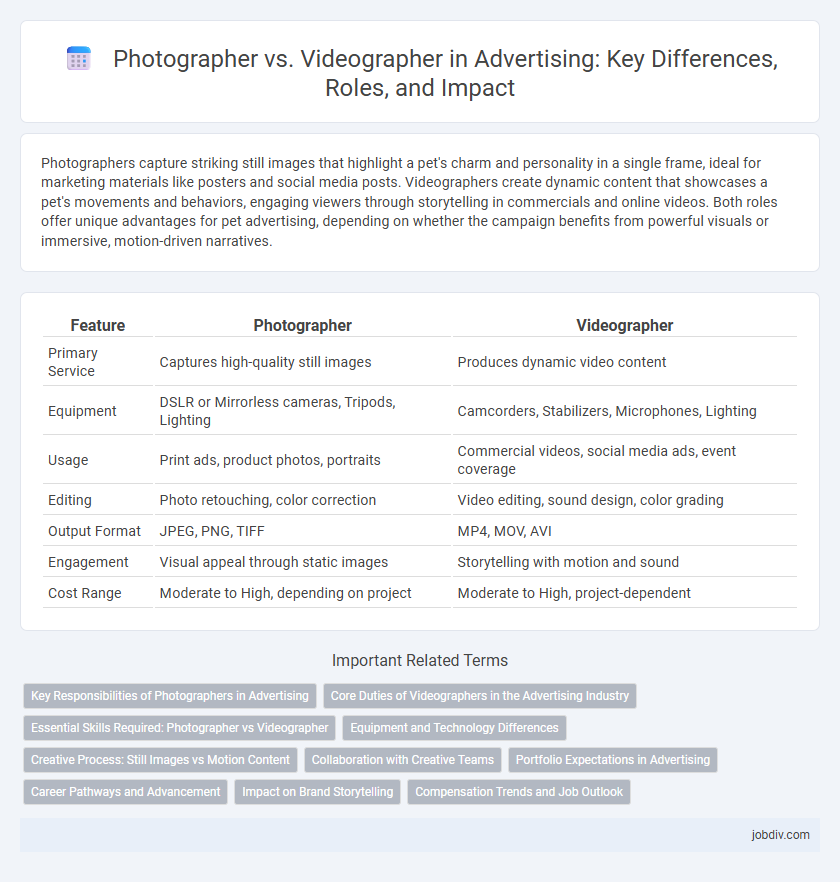 Photographer vs. Videographer in Advertising: Key Differences, Roles, and Impact