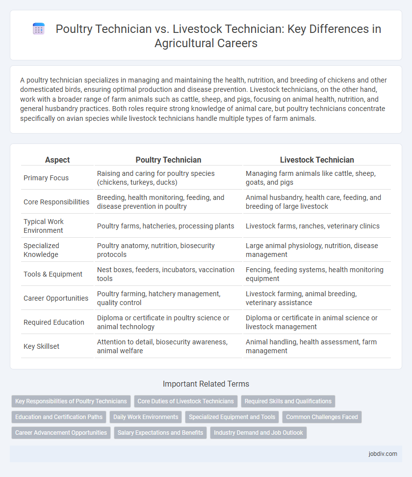 Poultry Technician vs. Livestock Technician: Key Differences in Agricultural Careers