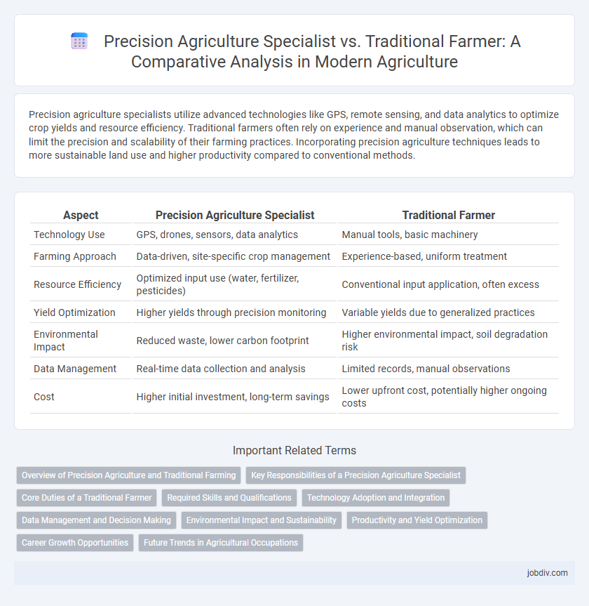 Precision Agriculture Specialist vs. Traditional Farmer: A Comparative Analysis in Modern Agriculture