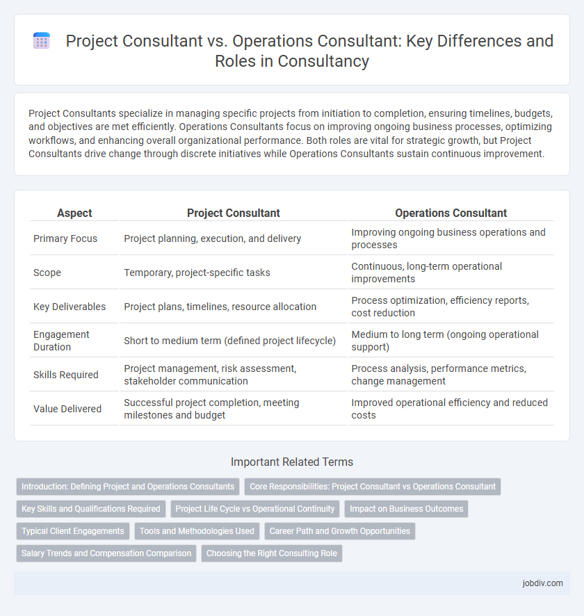 Project Consultant vs. Operations Consultant: Key Differences and Roles in Consultancy