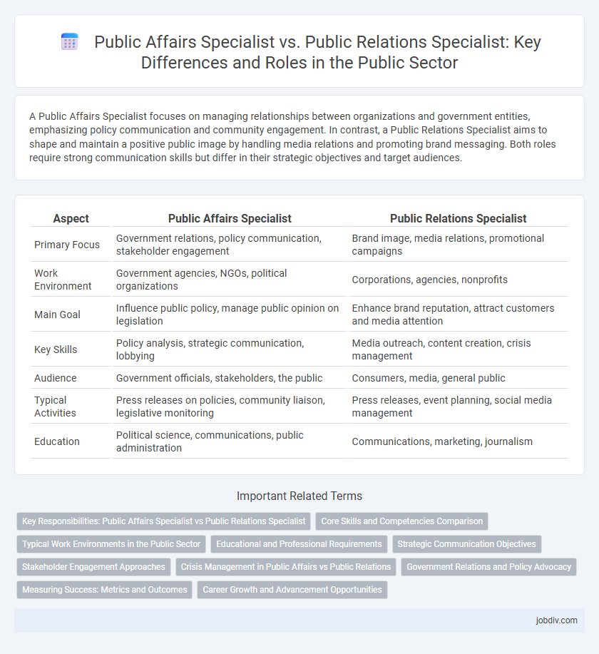 Public Affairs Specialist vs. Public Relations Specialist: Key Differences and Roles in the Public Sector