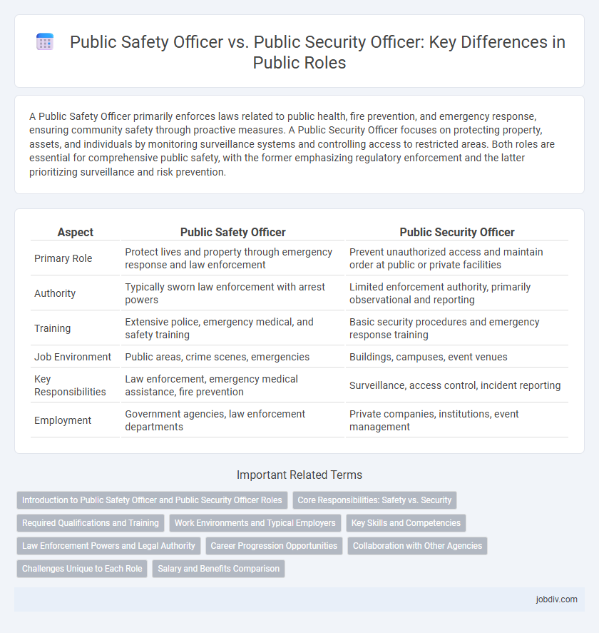 Public Safety Officer vs. Public Security Officer: Key Differences in Public Roles