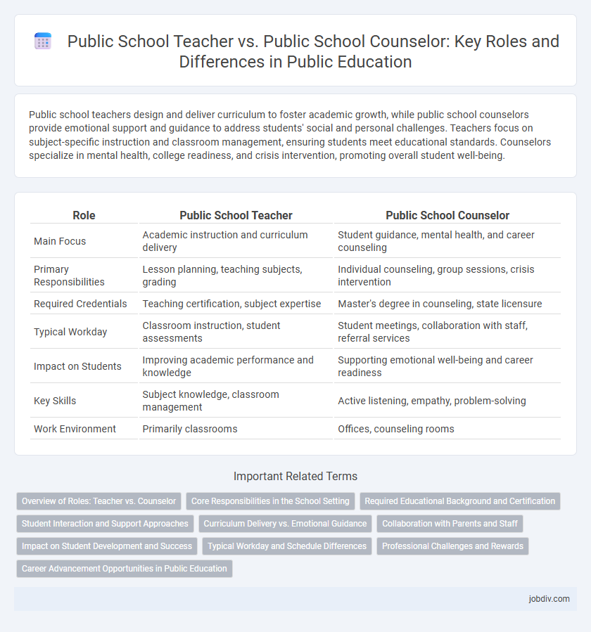 Public School Teacher vs. Public School Counselor: Key Roles and Differences in Public Education
