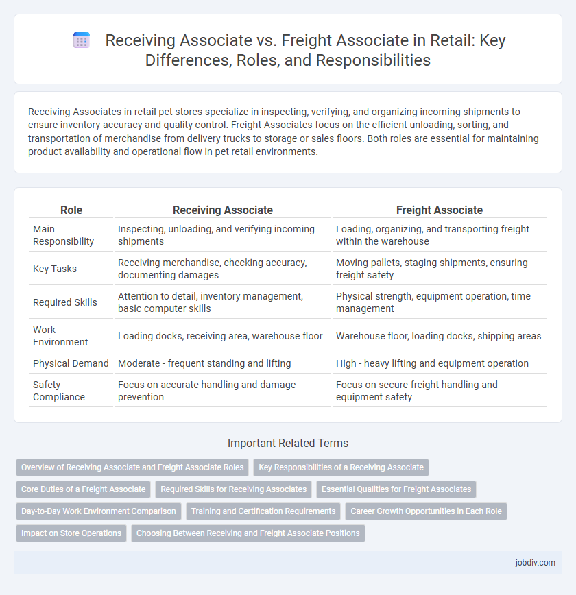 Receiving Associate vs. Freight Associate in Retail: Key Differences, Roles, and Responsibilities