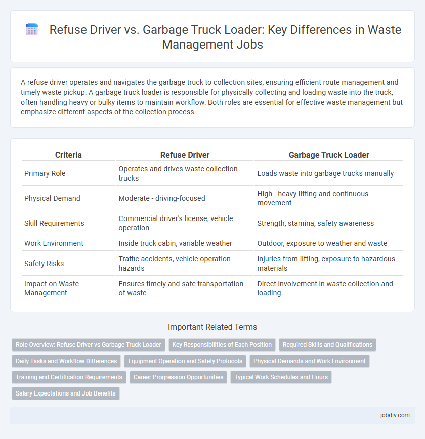 Refuse Driver vs. Garbage Truck Loader: Key Differences in Waste Management Jobs