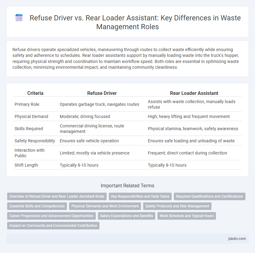 Refuse Driver vs. Rear Loader Assistant: Key Differences in Waste Management Roles