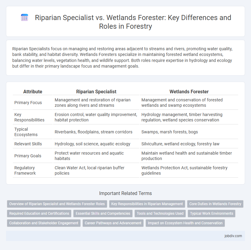 Riparian Specialist vs. Wetlands Forester: Key Differences and Roles in Forestry