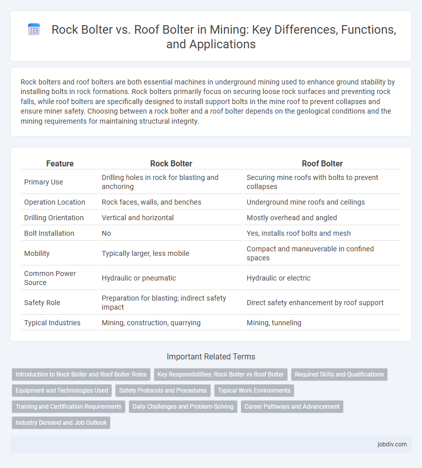 Rock Bolter vs. Roof Bolter in Mining: Key Differences, Functions, and Applications