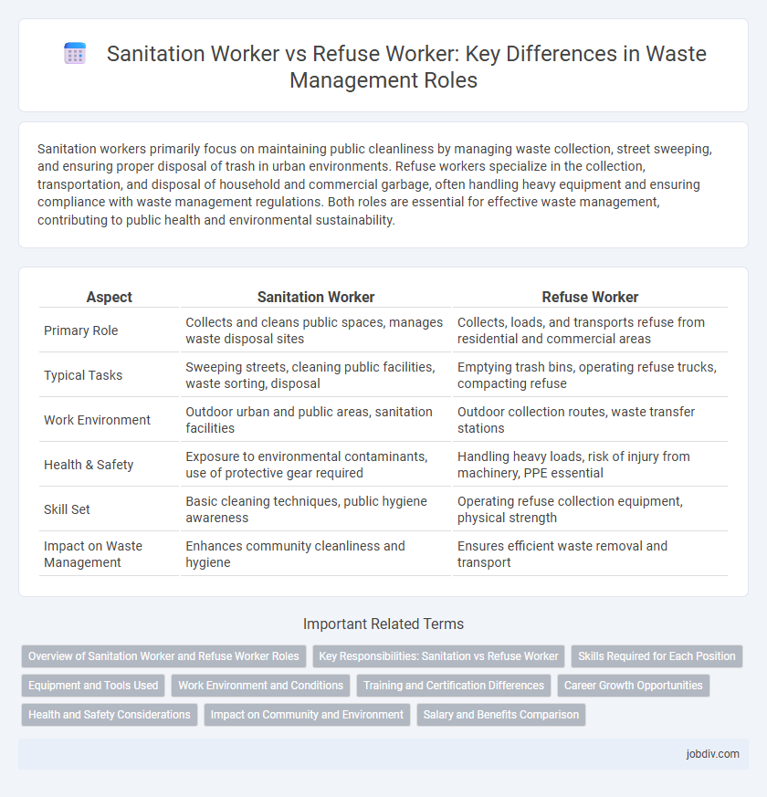 Sanitation Worker vs Refuse Worker: Key Differences in Waste Management Roles