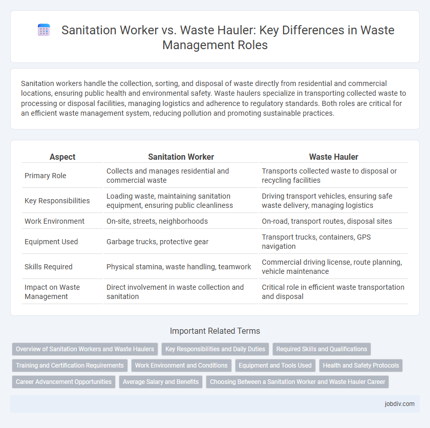 Sanitation Worker vs. Waste Hauler: Key Differences in Waste Management Roles