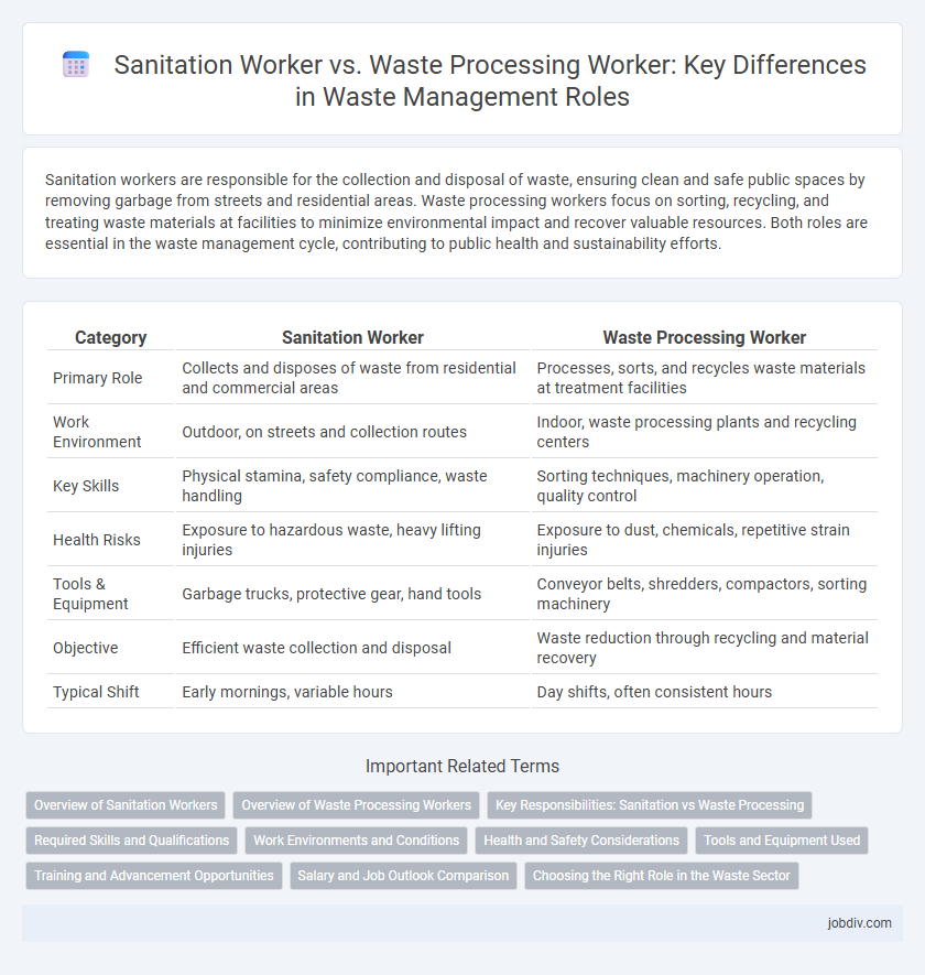 Sanitation Worker vs. Waste Processing Worker: Key Differences in Waste Management Roles