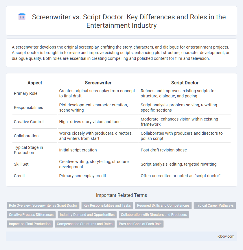Screenwriter vs. Script Doctor: Key Differences and Roles in the Entertainment Industry