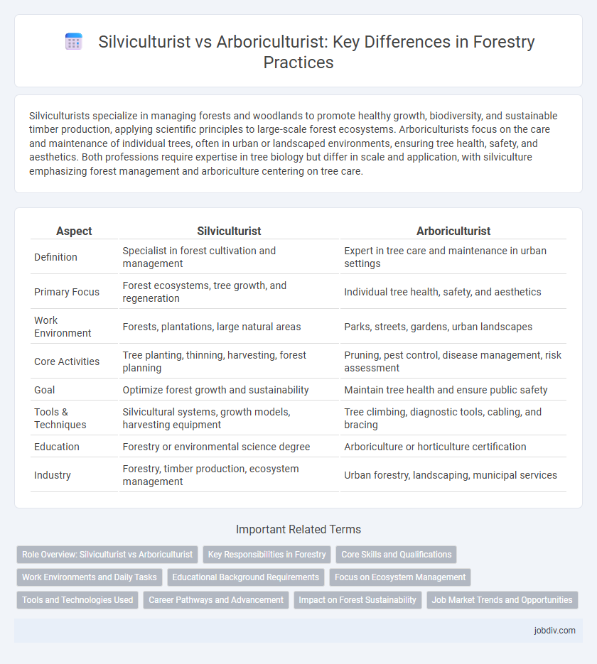 Silviculturist vs Arboriculturist: Key Differences in Forestry Practices