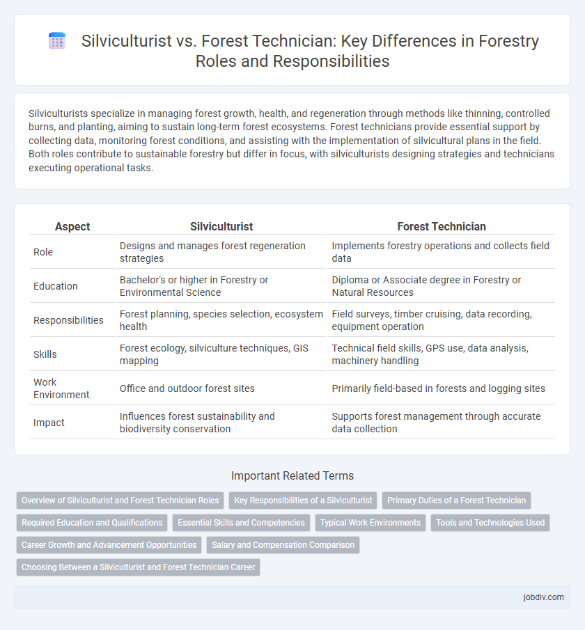 Silviculturist vs. Forest Technician: Key Differences in Forestry Roles and Responsibilities