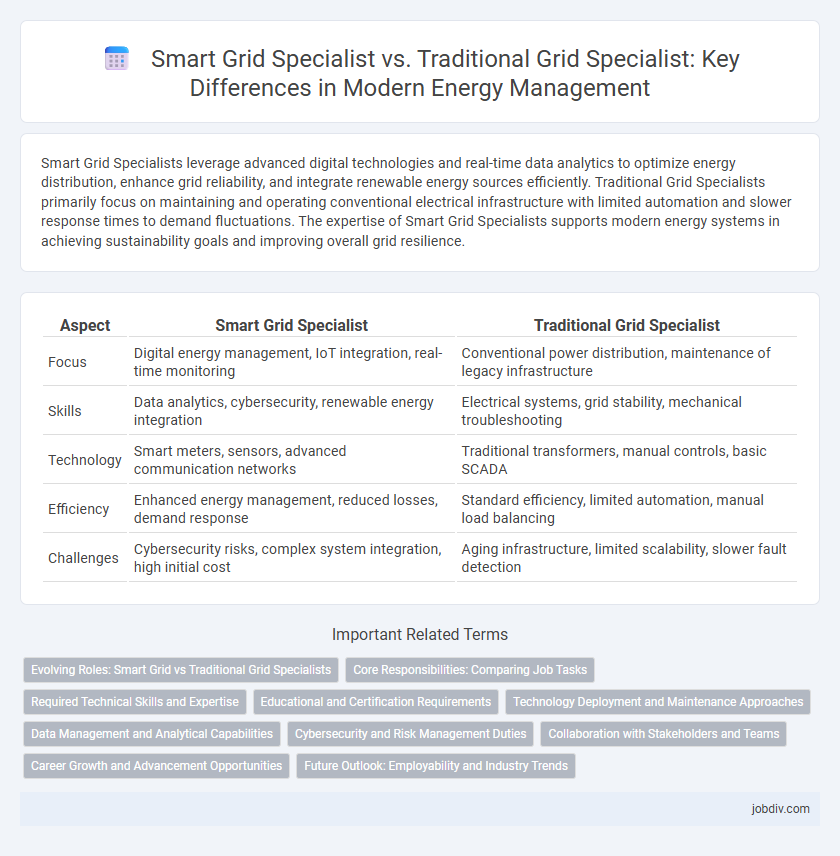 Smart Grid Specialist vs. Traditional Grid Specialist: Key Differences in Modern Energy Management