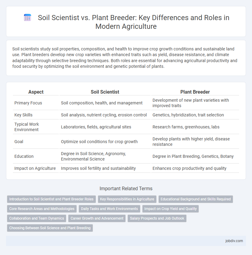 Soil Scientist vs. Plant Breeder: Key Differences and Roles in Modern Agriculture