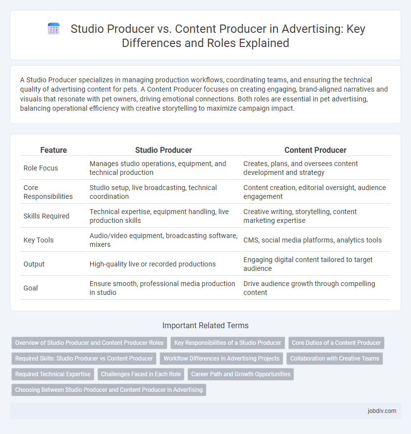 Studio Producer vs. Content Producer in Advertising: Key Differences and Roles Explained