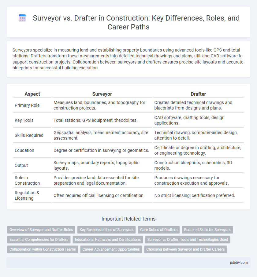 Surveyor vs. Drafter in Construction: Key Differences, Roles, and Career Paths
