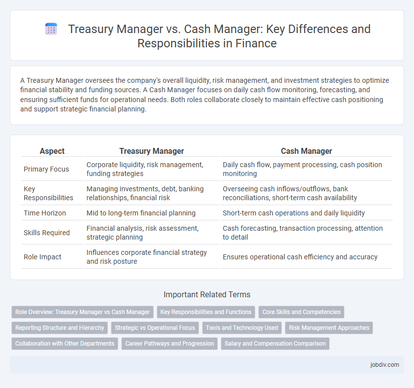 Treasury Manager vs. Cash Manager: Key Differences and Responsibilities in Finance