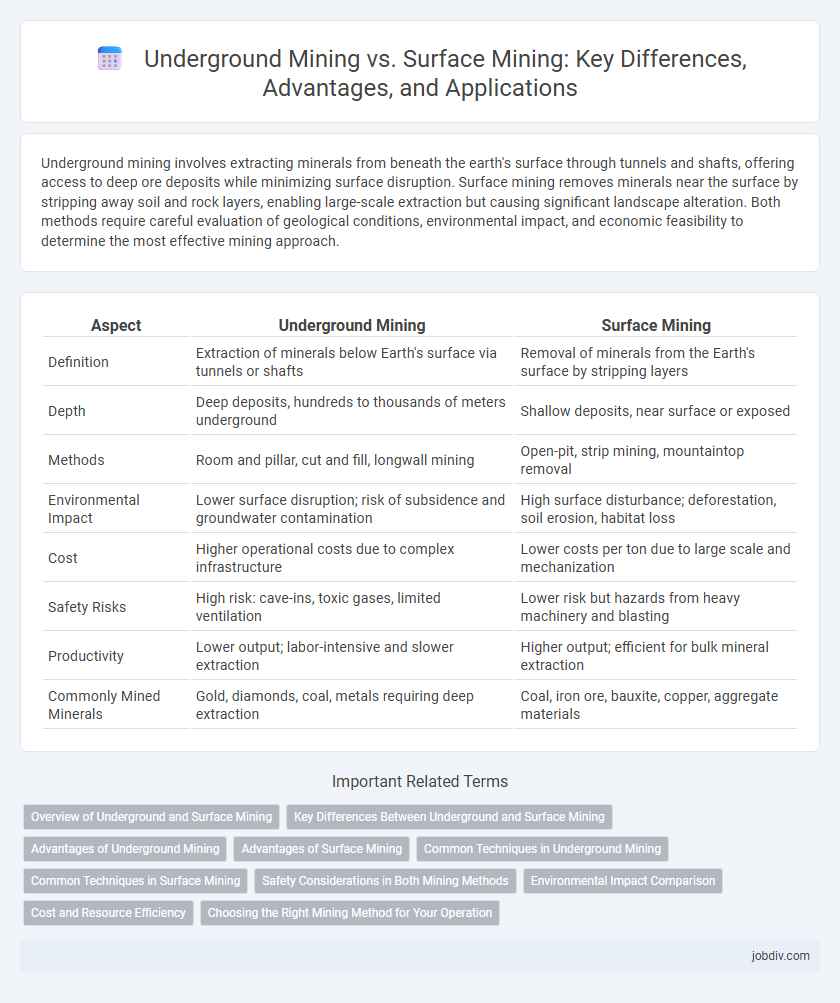 Underground Mining vs. Surface Mining: Key Differences, Advantages, and Applications