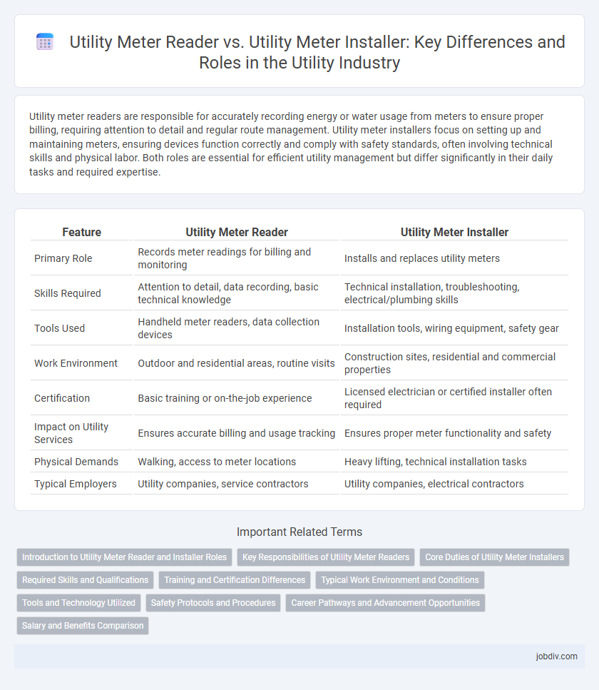 Utility Meter Reader vs. Utility Meter Installer: Key Differences and Roles in the Utility Industry
