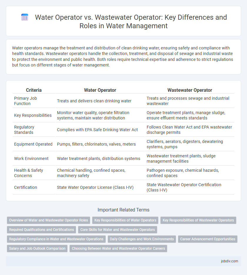 Water Operator vs. Wastewater Operator: Key Differences and Roles in Water Management
