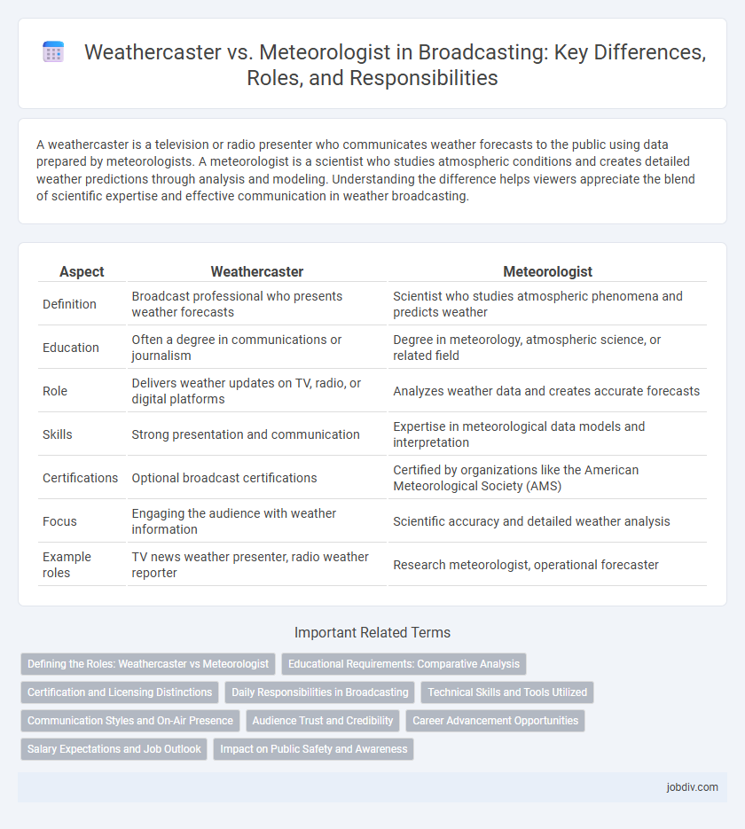 Weathercaster vs. Meteorologist in Broadcasting: Key Differences, Roles, and Responsibilities
