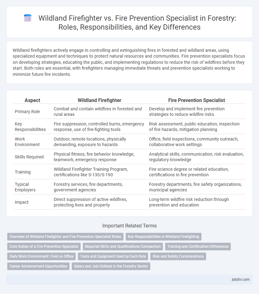 Wildland Firefighter vs. Fire Prevention Specialist in Forestry: Roles, Responsibilities, and Key Differences